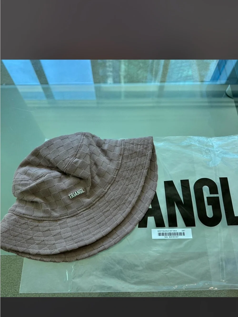 triangl swimwear Lavender Checkered Quilted Bucket Hat